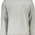 NAPAPIJRI MEN'S GRAY ZIPLESS SWEATSHIRT