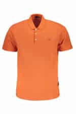 NAPAPIJRI MEN'S ORANGE SHORT SLEEVED POLO SHIRT