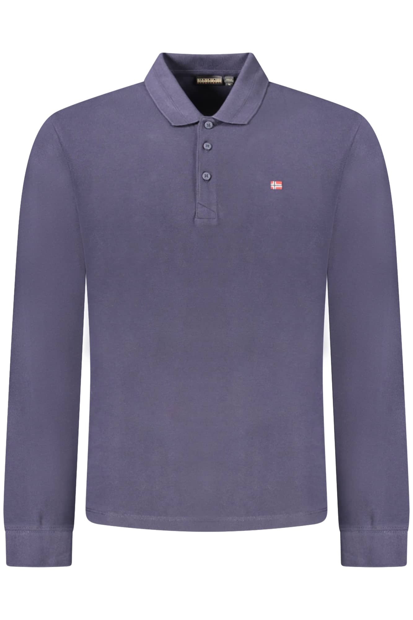 napapijripolomanichelungheuomoblu_1 NAPAPIJRI MEN'S LONG-SLEEVED POLO SHIRT, BLUE - Image 1