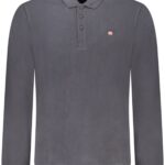 NAPAPIJRI MEN'S LONG-SLEEVED POLO SHIRT BLACK