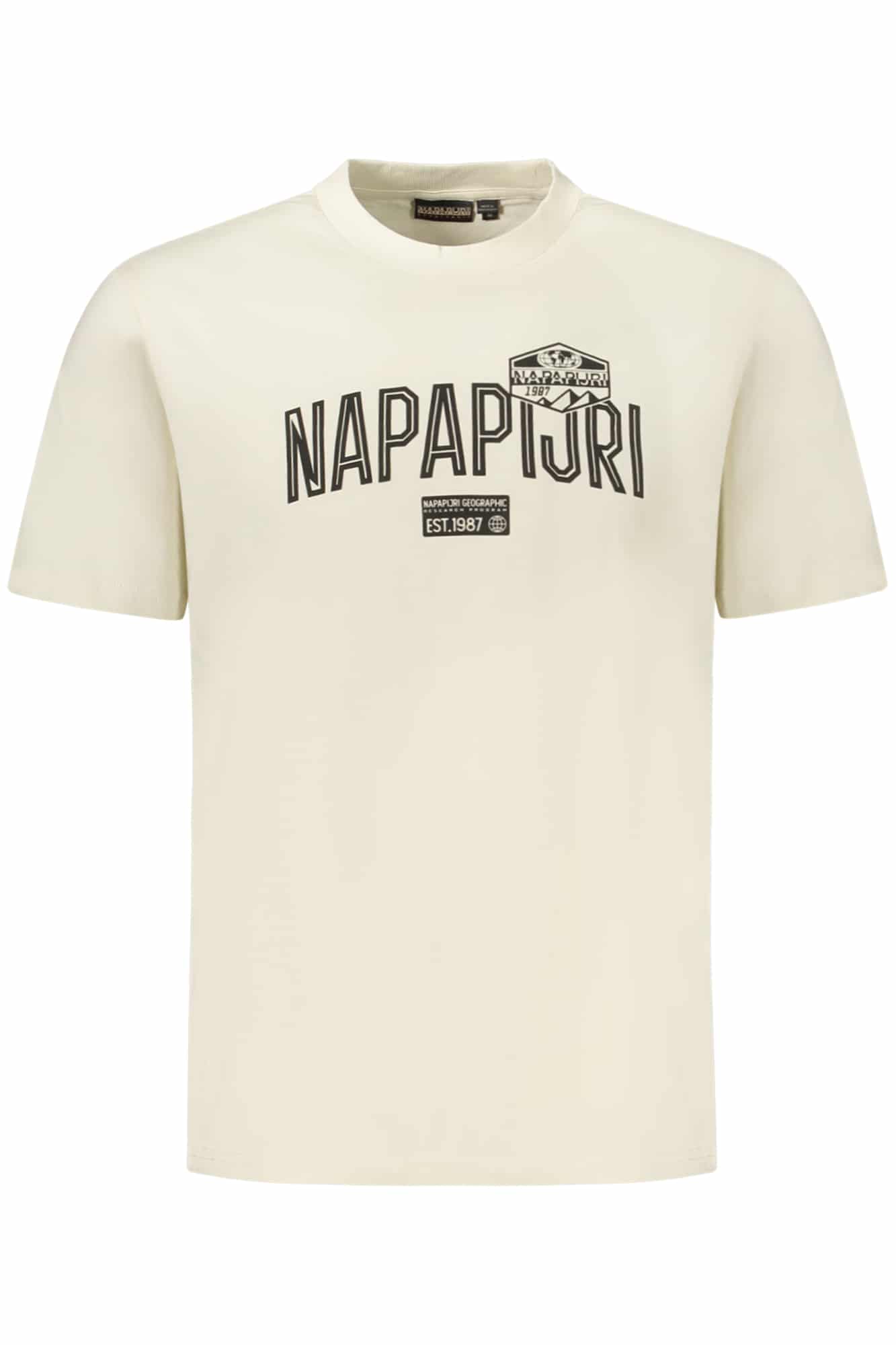 napapijrit-shirtmanichecorteuomobeige_1 NAPAPIJRI MEN'S SHORT-SLEEVE T-SHIRT, BEIGE - Image 1