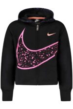 NIKE GIRLS' BLACK ZIP-UP SWEATSHIRT