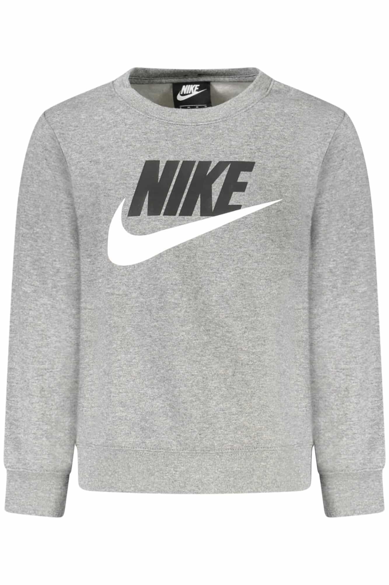 nikefelpasenzazipbambinogrigio_1 NIKE KIDS' GRAY ZIP-UP SWEATSHIRT - Image 1