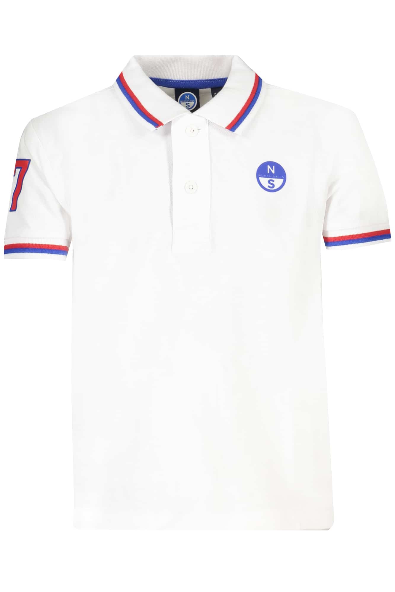 northsailspolomanichecortebambinobianco_1 NORTH SAILS WHITE SHORT SLEEVED POLO SHIRT FOR CHILDREN - Image 1