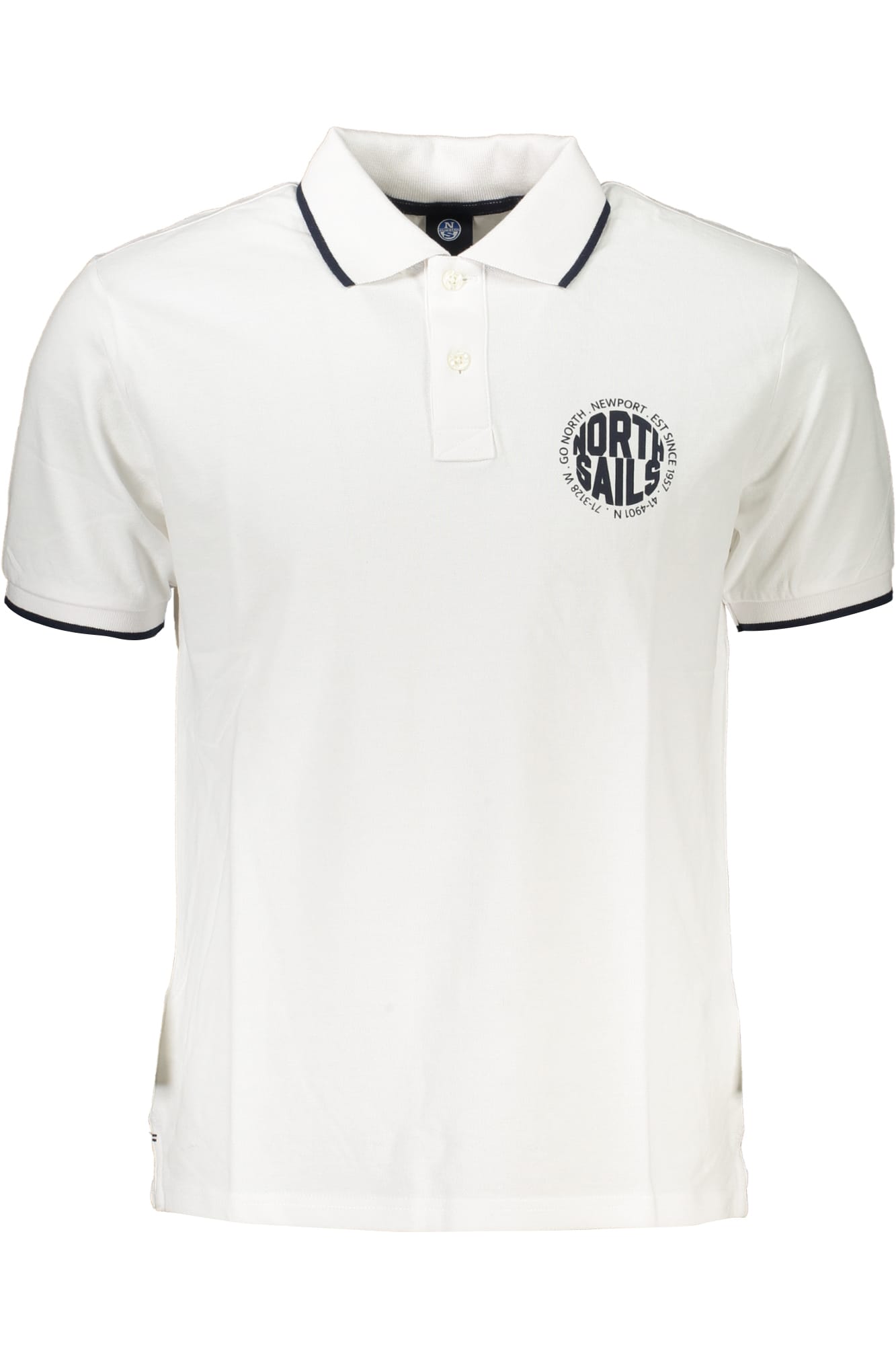 northsailspolomanichecorteuomobianco_1 NORTH SAILS MEN'S WHITE SHORT SLEEVED POLO SHIRT - Image 1