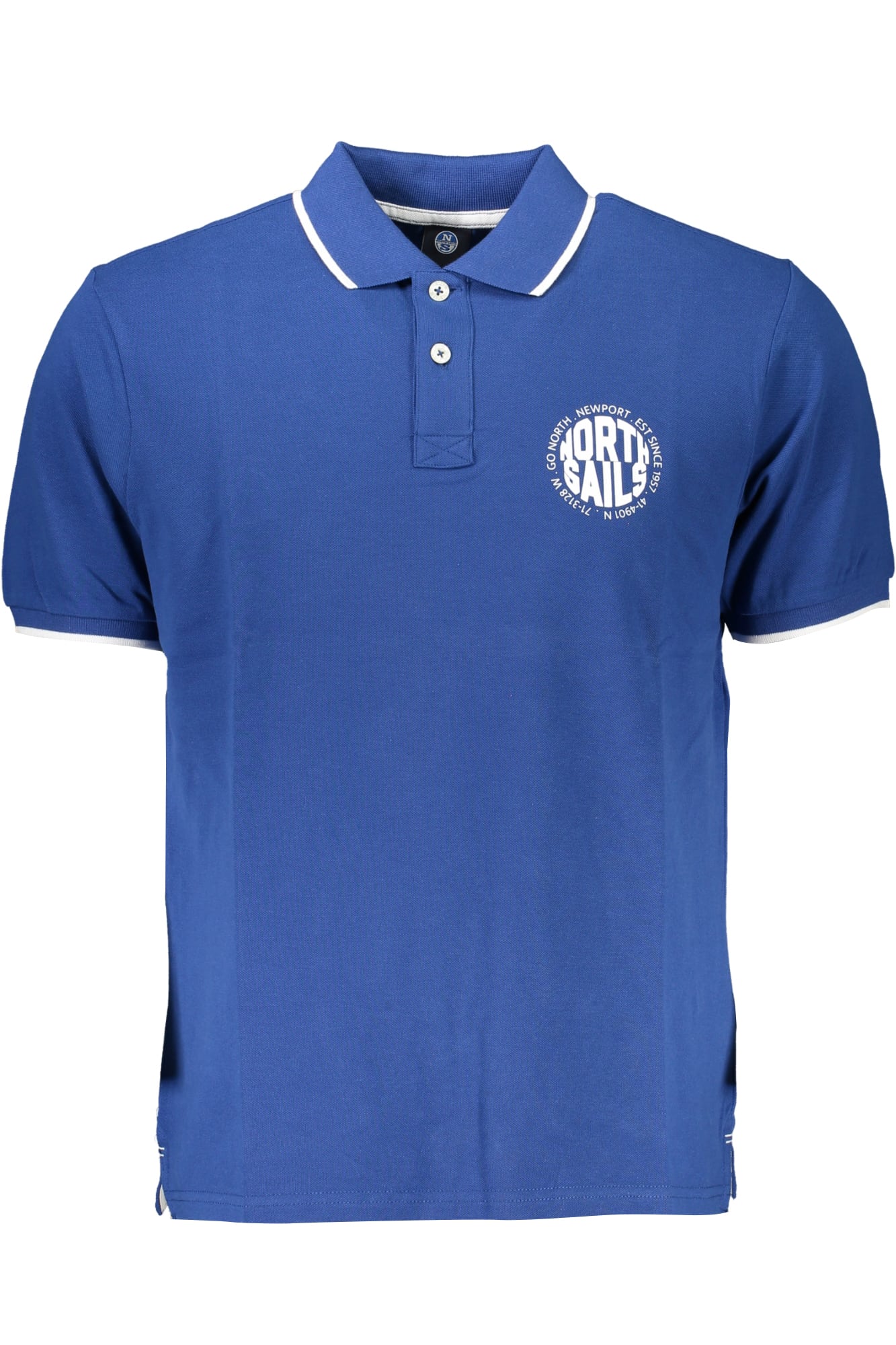 northsailspolomanichecorteuomoblu_1 NORTH SAILS MEN'S SHORT SLEEVED POLO SHIRT BLUE - Image 1