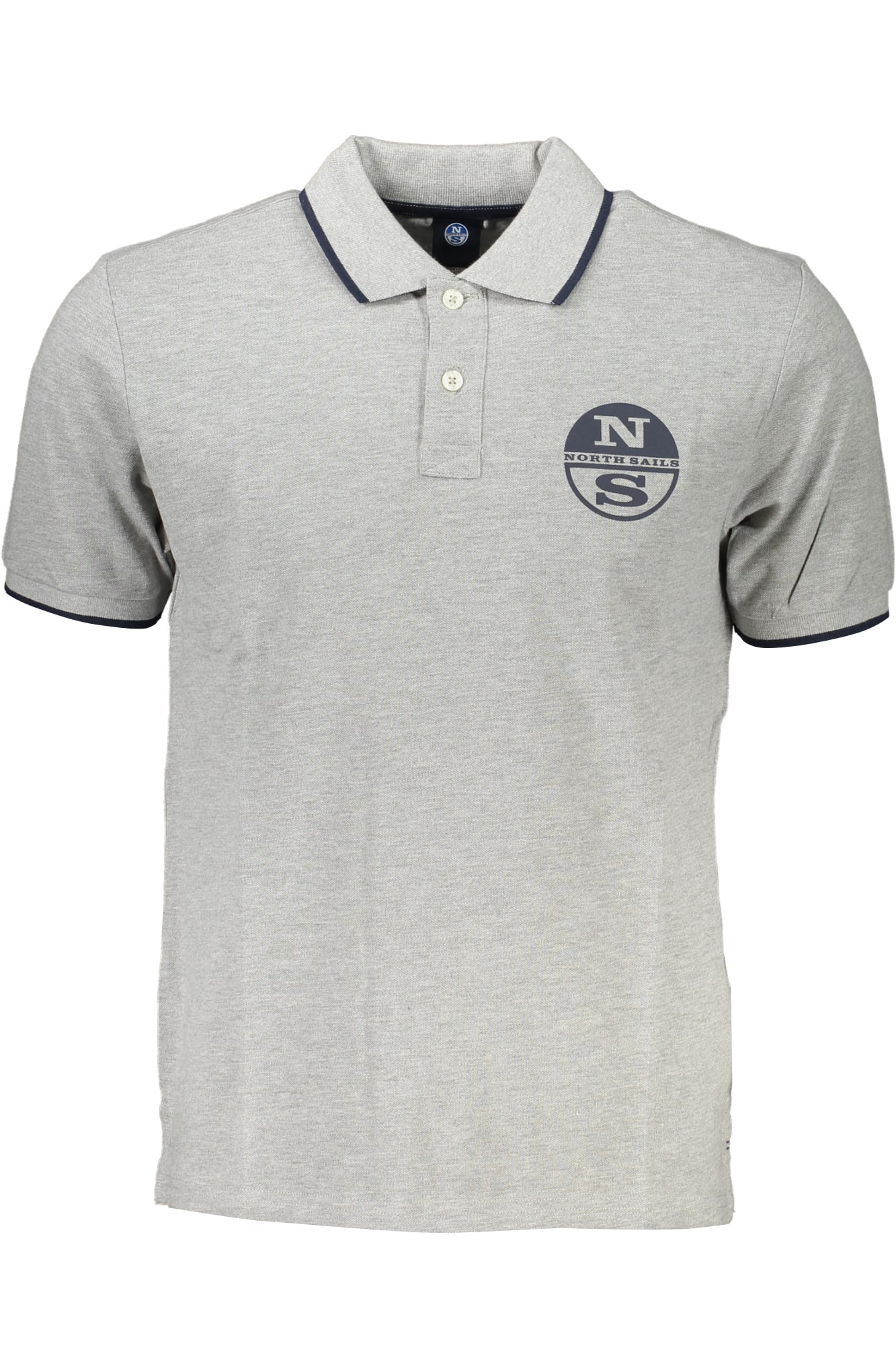 northsailspolomanichecorteuomogrigio_1 NORTH SAILS MEN'S GRAY SHORT SLEEVED POLO SHIRT - Image 1