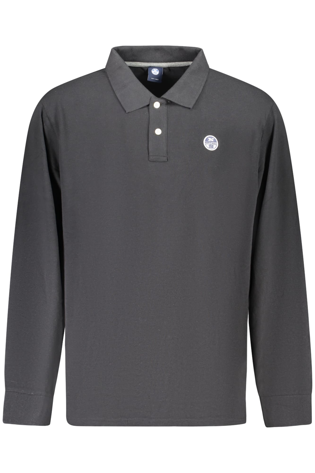 northsailspolomanichelungheuomonero_1 NORTH SAILS MEN'S LONG-SLEEVED POLO SHIRT, BLACK - Image 1