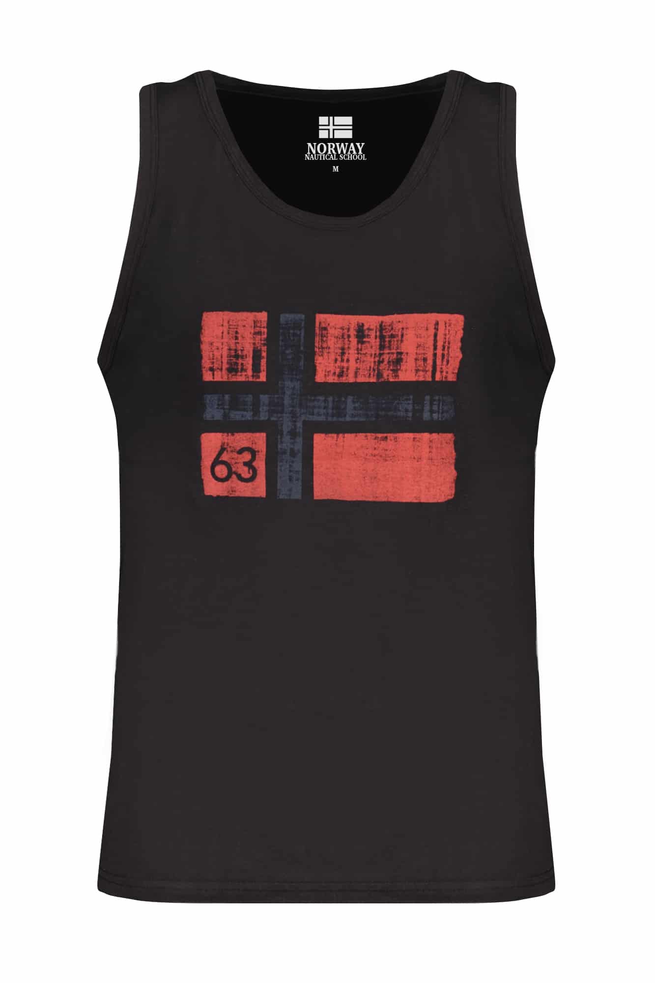 norway1963canottauomonero_1 NORWAY 1963 BLACK MEN'S TANK TOP - Image 1