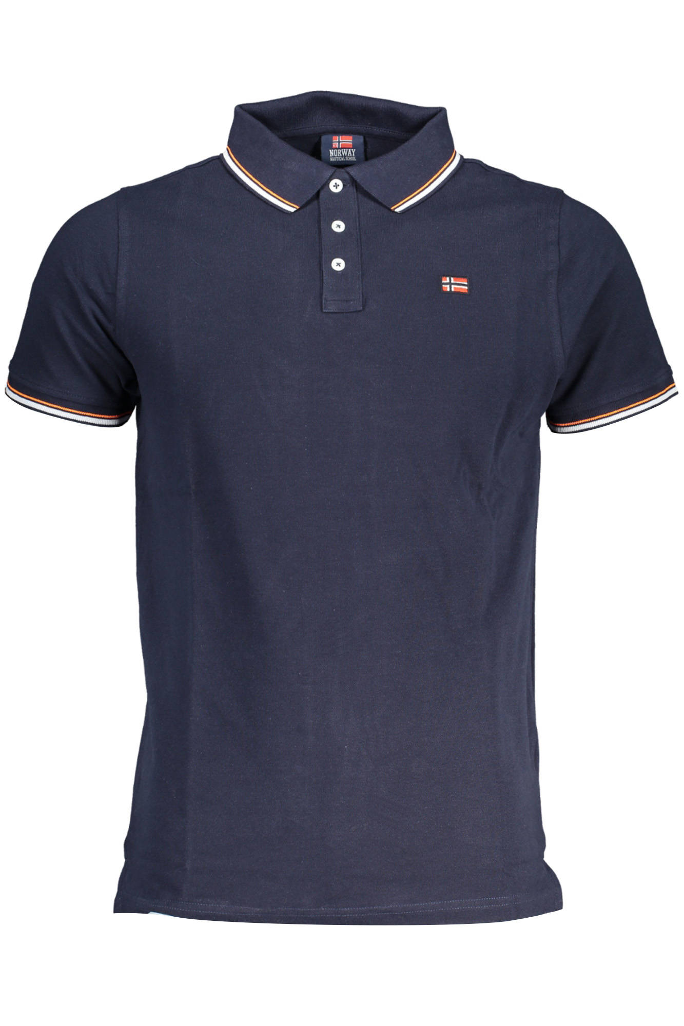 norway1963polomanichecorteuomoblu_1 NORWAY 1963 MEN'S SHORT SLEEVE POLO BLUE - Image 1