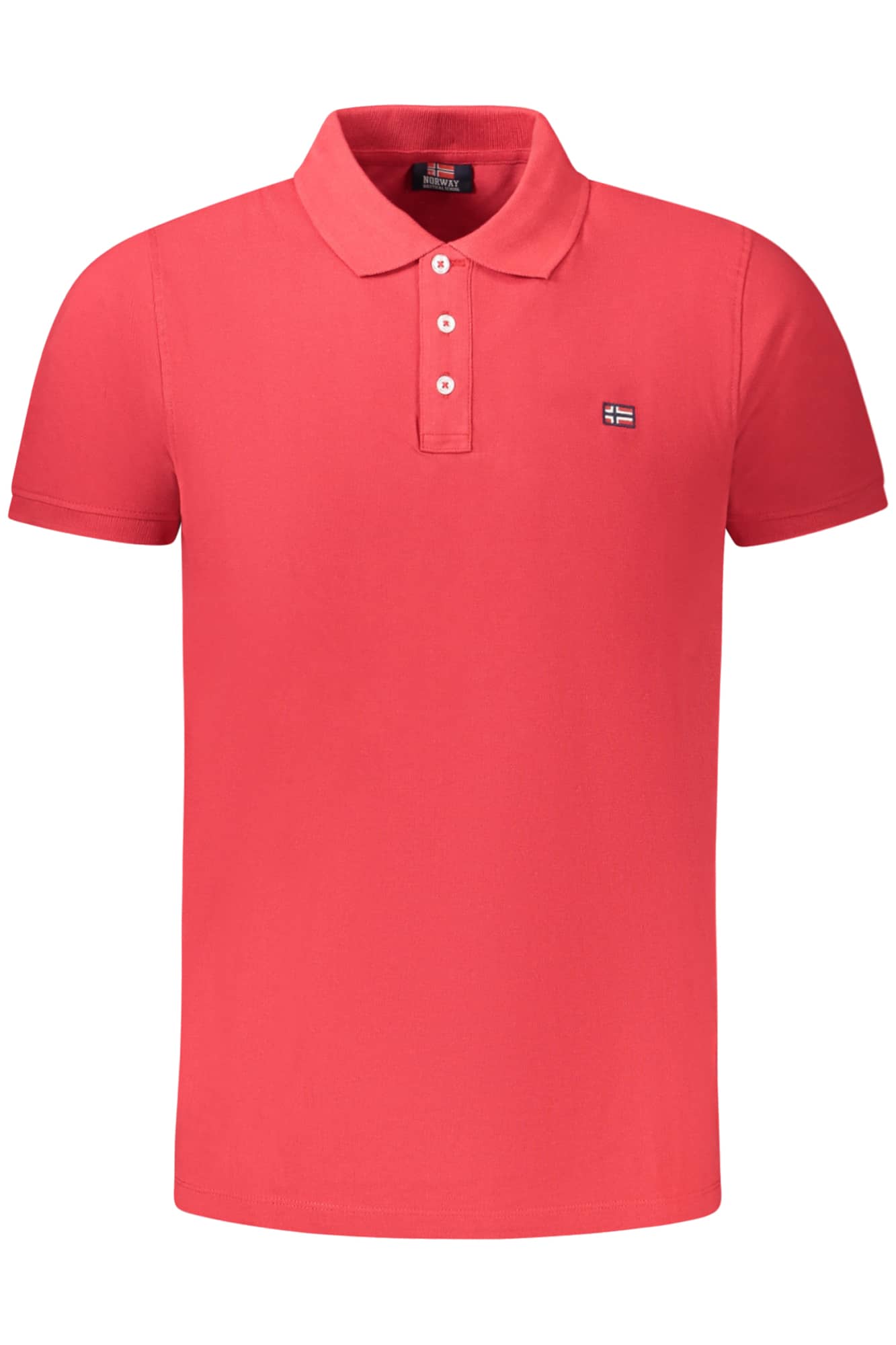 norway1963polomanichecorteuomorosso_1 NORWAY 1963 MEN'S SHORT SLEEVE POLO SHIRT RED - Image 1
