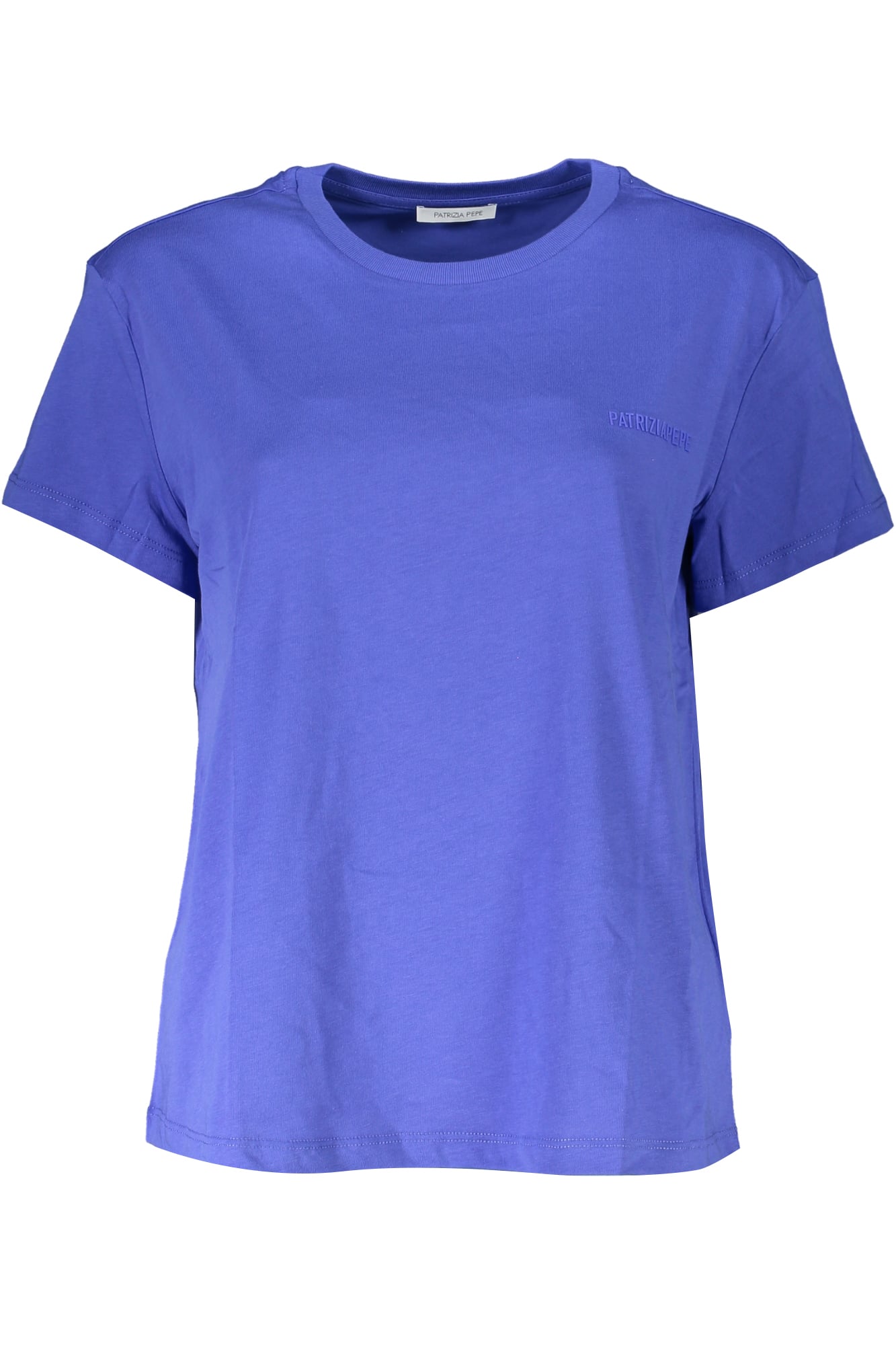 patriziapepet-shirtmanichecortedonnablu_1 PATRIZIA PEPE WOMEN'S SHORT SLEEVE T-SHIRT BLUE - Image 1