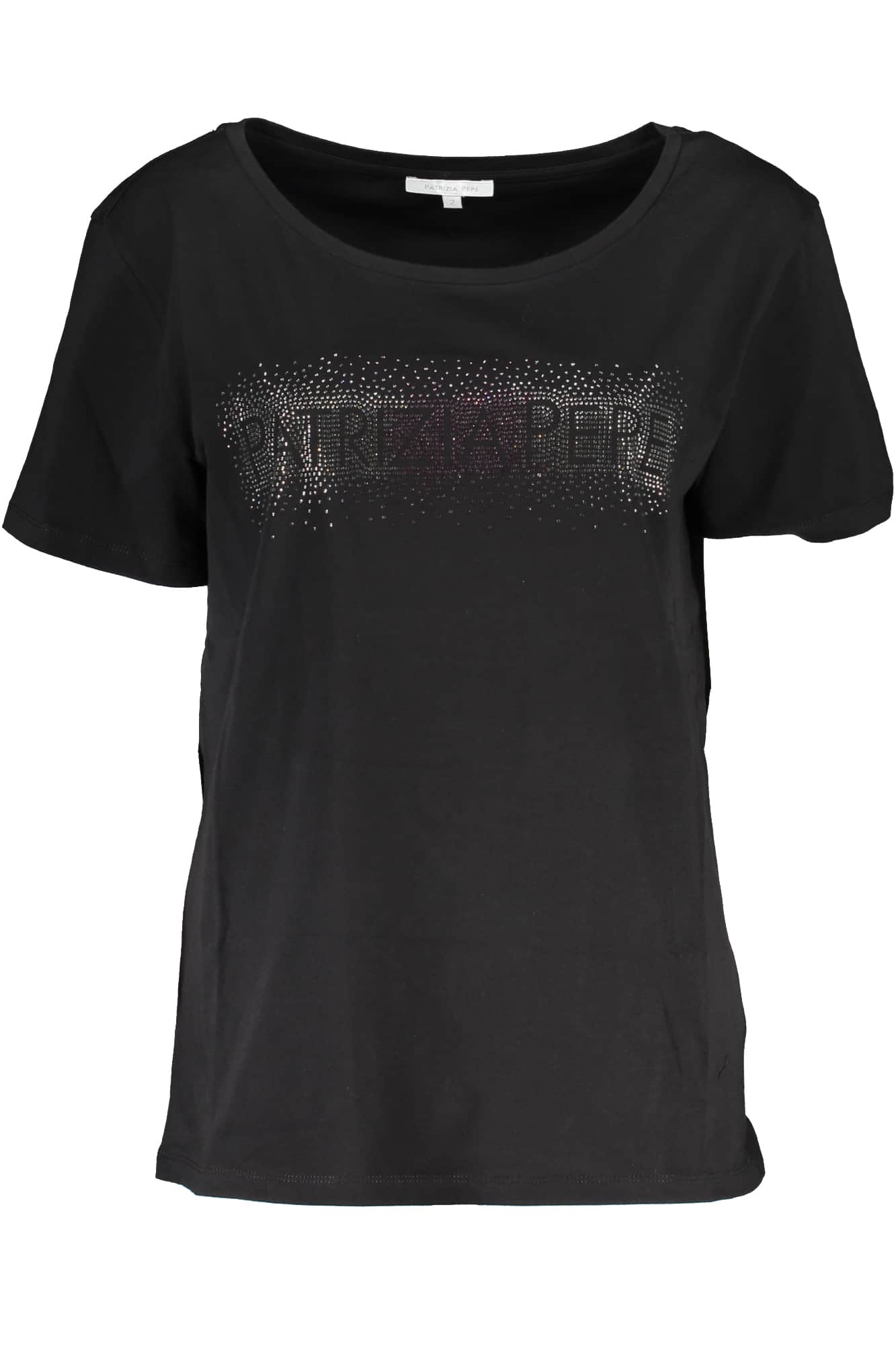 patriziapepet-shirtmanichecortedonnanero_1 PATRIZIA PEPE WOMEN'S SHORT SLEEVE T-SHIRT BLACK - Image 1