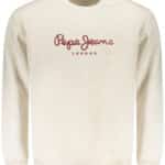 PEPE JEANS MEN'S WHITE ZIP-UP SWEATSHIRT
