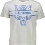 PLEIN SPORT WHITE MEN'S SHORT SLEEVE T-SHIRT
