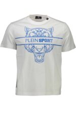 PLEIN SPORT WHITE MEN'S SHORT SLEEVE T-SHIRT