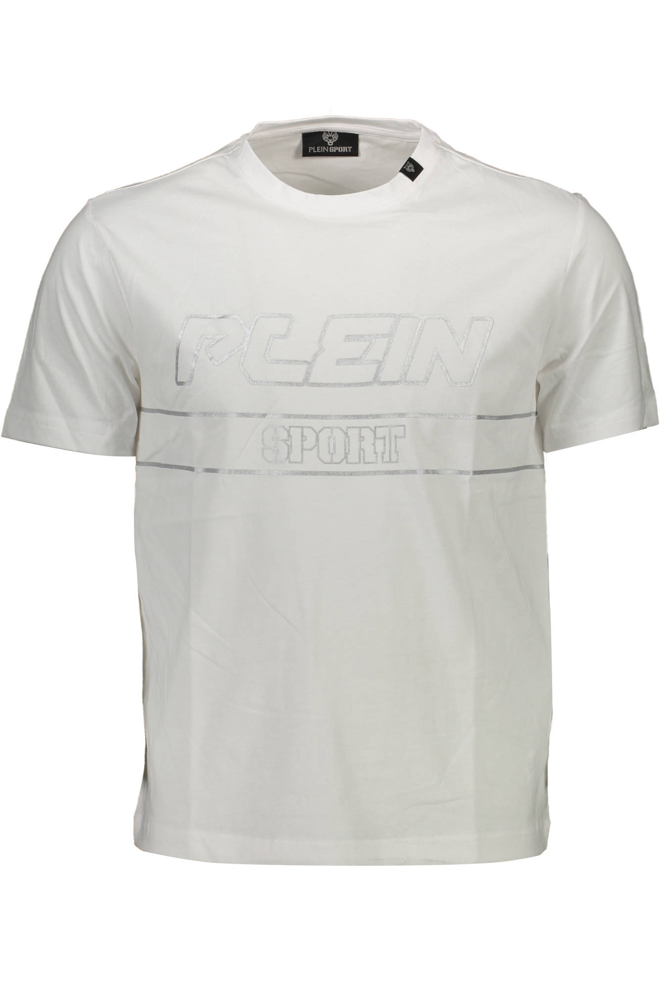 pleinsportt-shirtmanichecorteuomobianco_1 PLEIN SPORT WHITE MEN'S SHORT SLEEVE T-SHIRT - Image 1