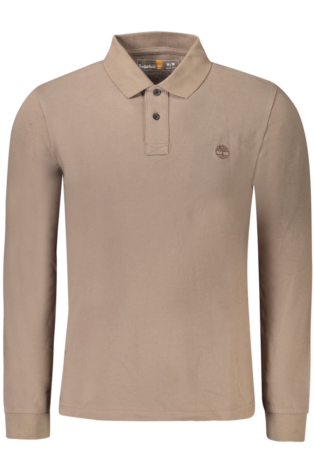 timberlandpolomanichelungheuomomarrone_1 TIMBERLAND MEN'S LONG-SLEEVE POLO SHIRT, BROWN - Image 1