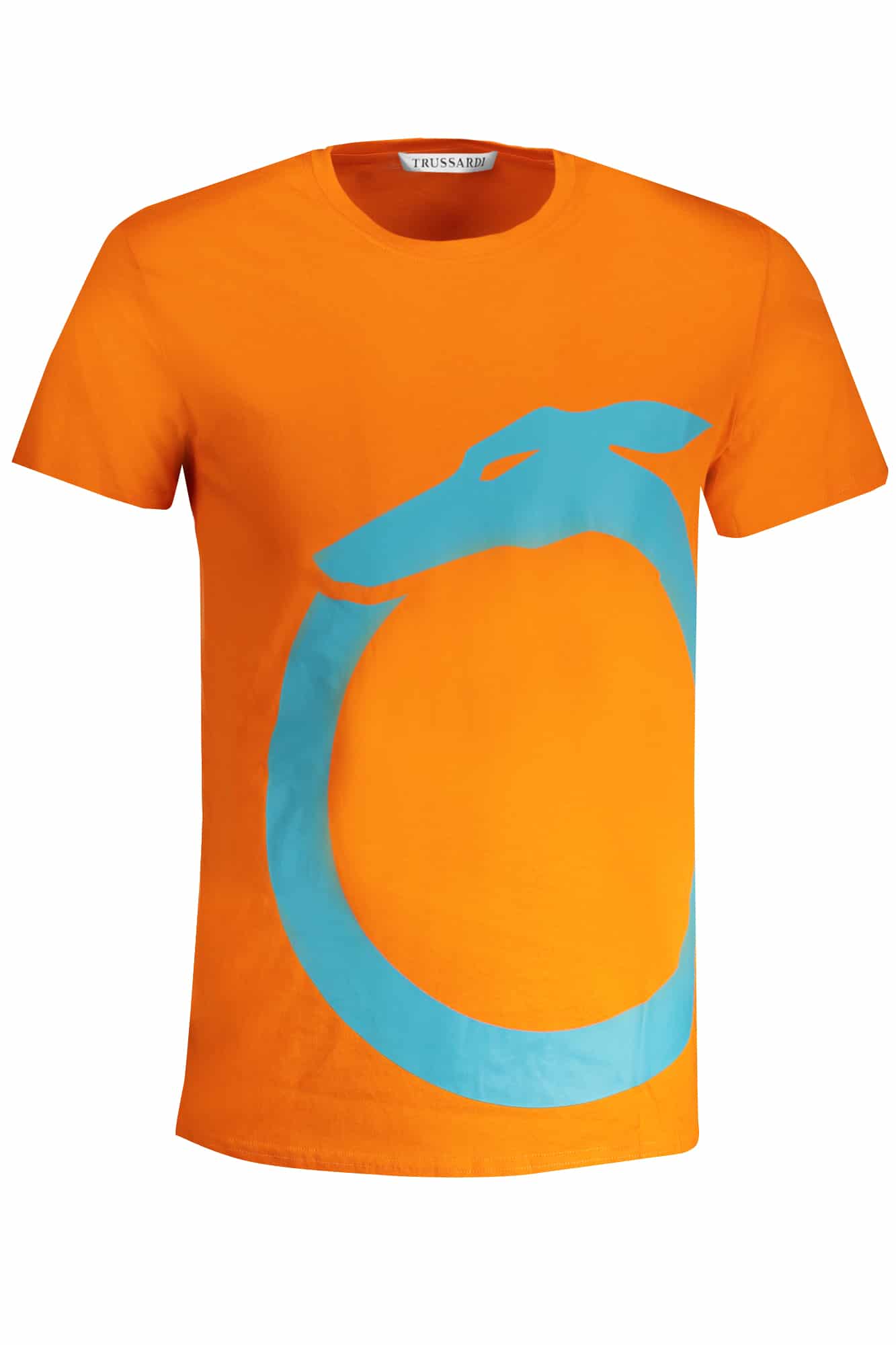 trussardit-shirtmanichecorteuomoarancio_1 TRUSSARDI MEN'S SHORT SLEEVE T-SHIRT ORANGE - Image 1