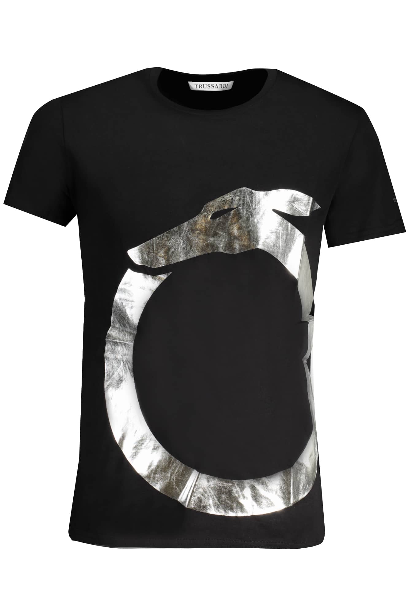 trussardit-shirtmanichecorteuomonero_1 TRUSSARDI MEN'S SHORT SLEEVE T-SHIRT BLACK - Image 1