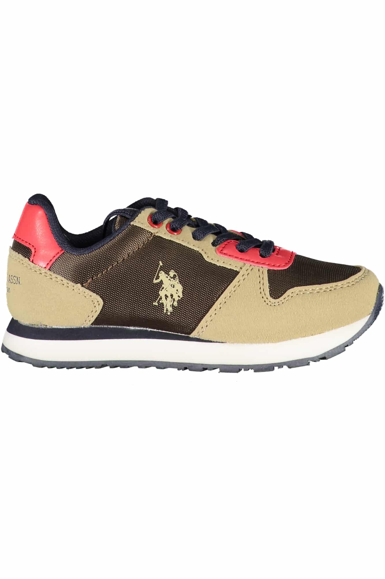 uspoloassncalzaturasportivabambinomarrone_1 US POLO ASSN. BROWN CHILDREN'S SPORTS SHOES - Image 1