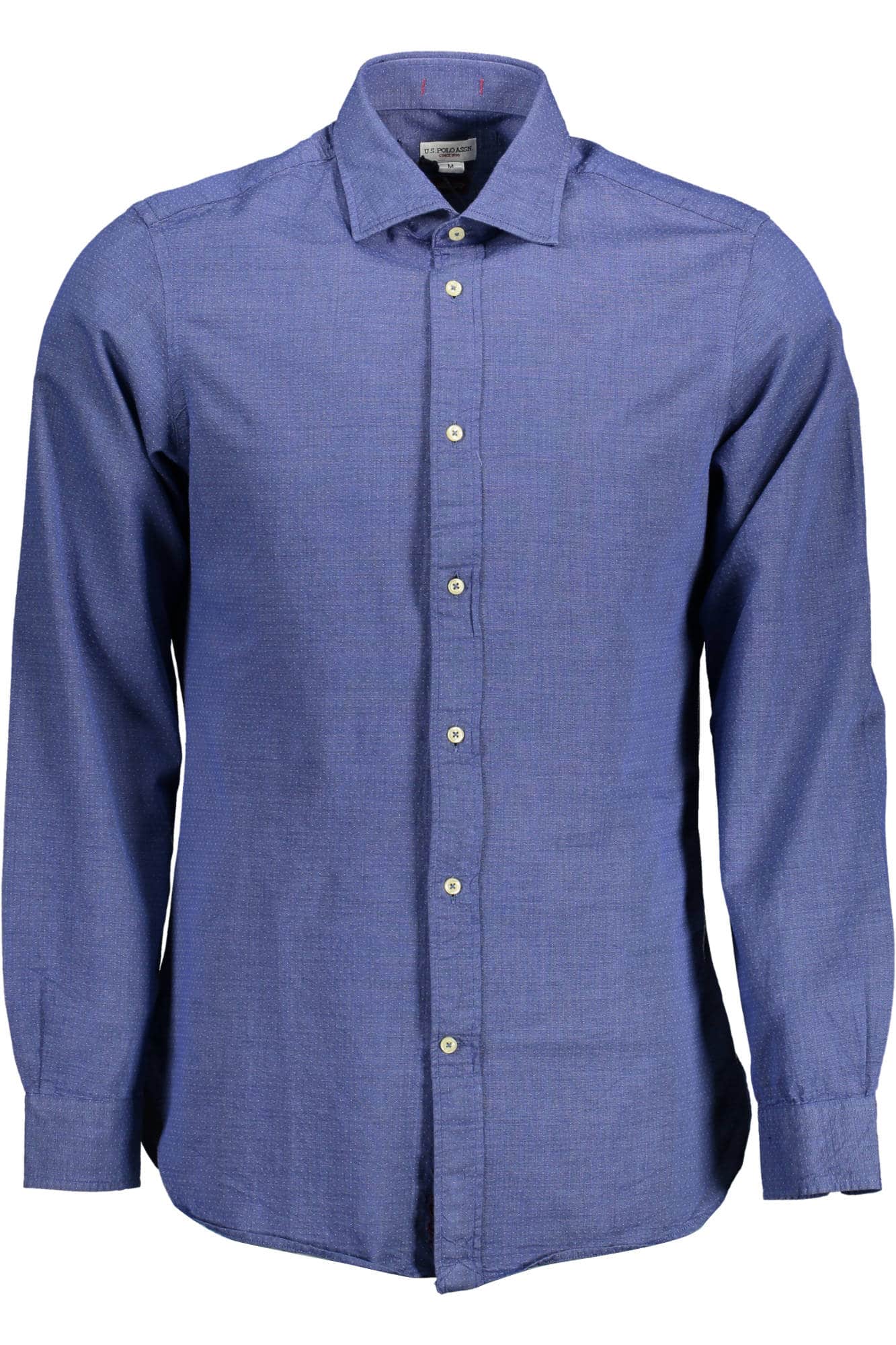 uspolocamiciamanichelungheuomoblu_1 US POLO ASSN. MEN'S BLUE LONG-SLEEVED SHIRT - Image 1