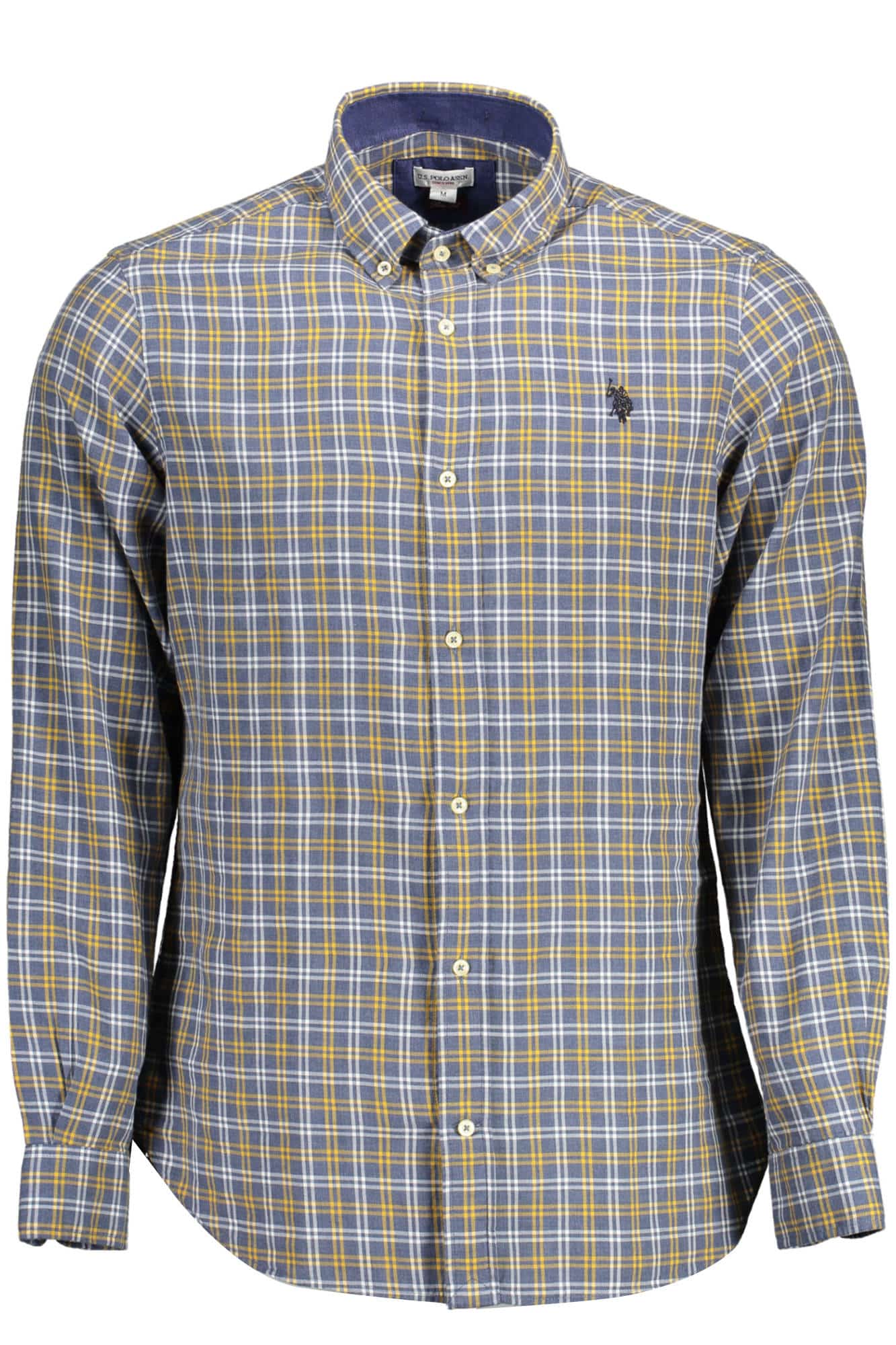 uspolocamiciamanichelungheuomoblu_1 US POLO ASSN. MEN'S BLUE LONG-SLEEVED SHIRT - Image 1