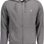 US POLO ASSN. MEN'S GRAY ZIP-UP SWEATSHIRT