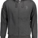 US POLO ASSN. MEN'S BLACK ZIP-UP SWEATSHIRT