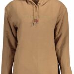 US POLO ASSN. WOMEN'S BROWN ZIP-UP SWEATSHIRT