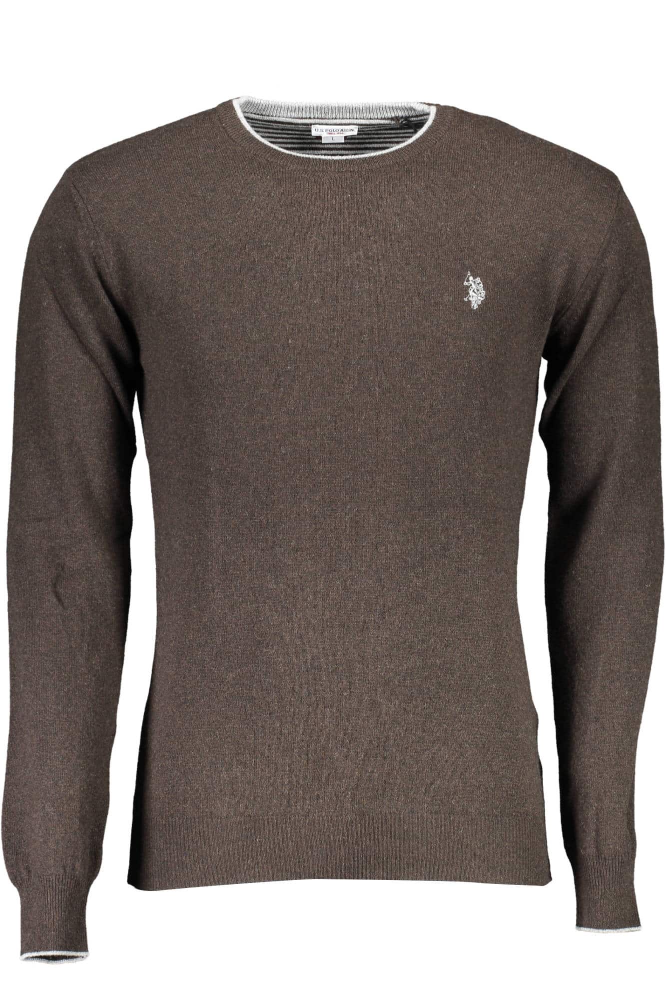 uspolomaglioneuomomarrone_1 US POLO ASSN. MEN'S BROWN SWEATER - Image 1