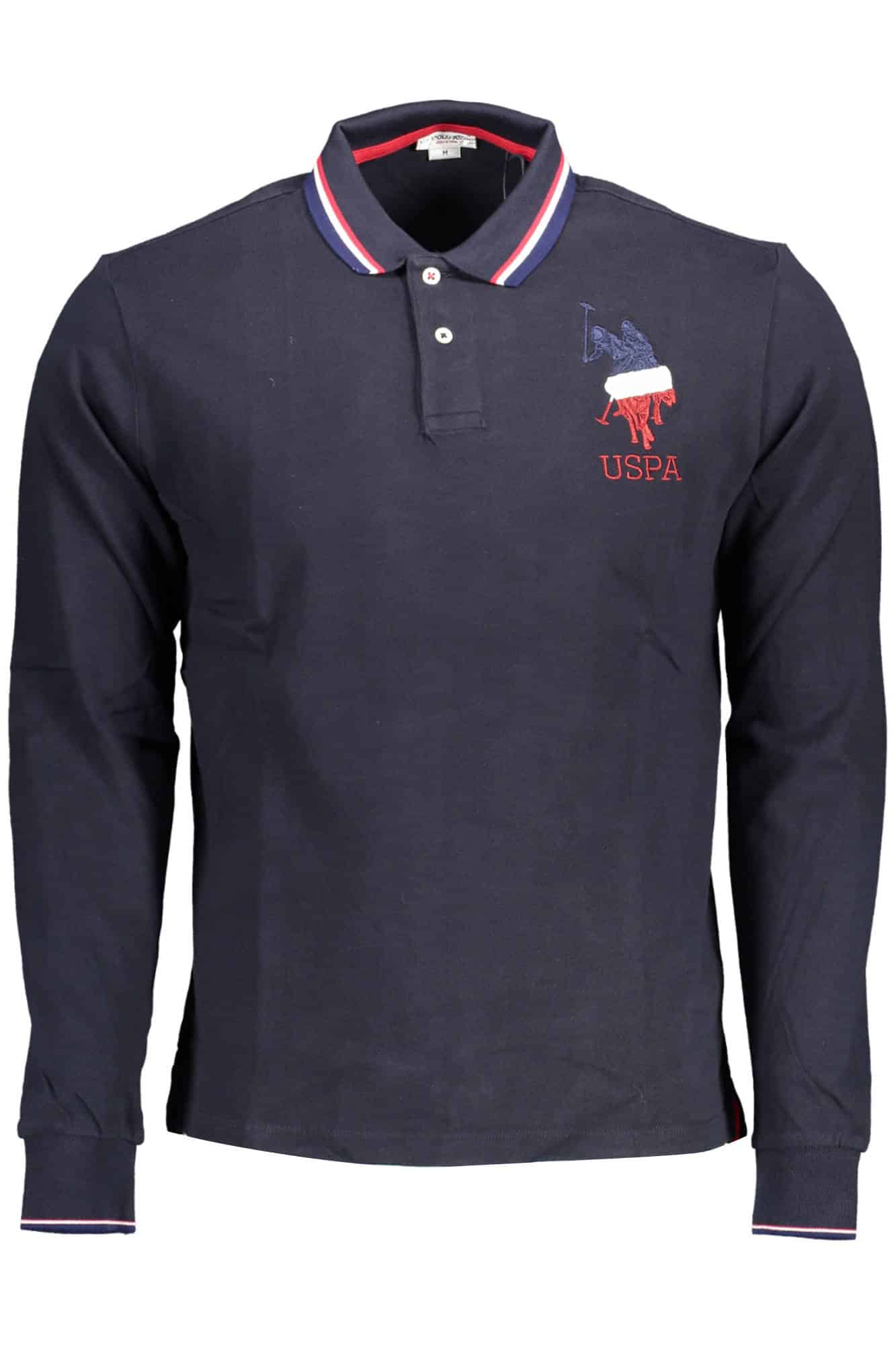 uspolopolomanichelungheuomoblu_1 US POLO ASSN. MEN'S LONG-SLEEVED POLO SHIRT, BLUE - Image 1