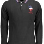 US POLO ASSN. MEN'S LONG-SLEEVED POLO SHIRT, BLACK