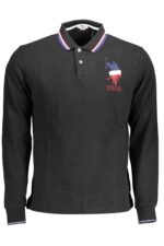 US POLO ASSN. MEN'S LONG-SLEEVED POLO SHIRT, BLACK