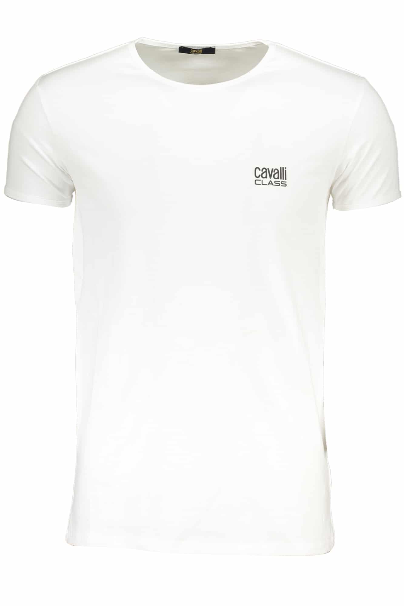 cavalliclasst-shirtmanichecorteuomobianco_1 CAVALLI CLASS MEN'S SHORT SLEEVED T-SHIRT WHITE - Image 1