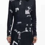 DESIGUAL WOMEN'S SHORT BLACK DRESS