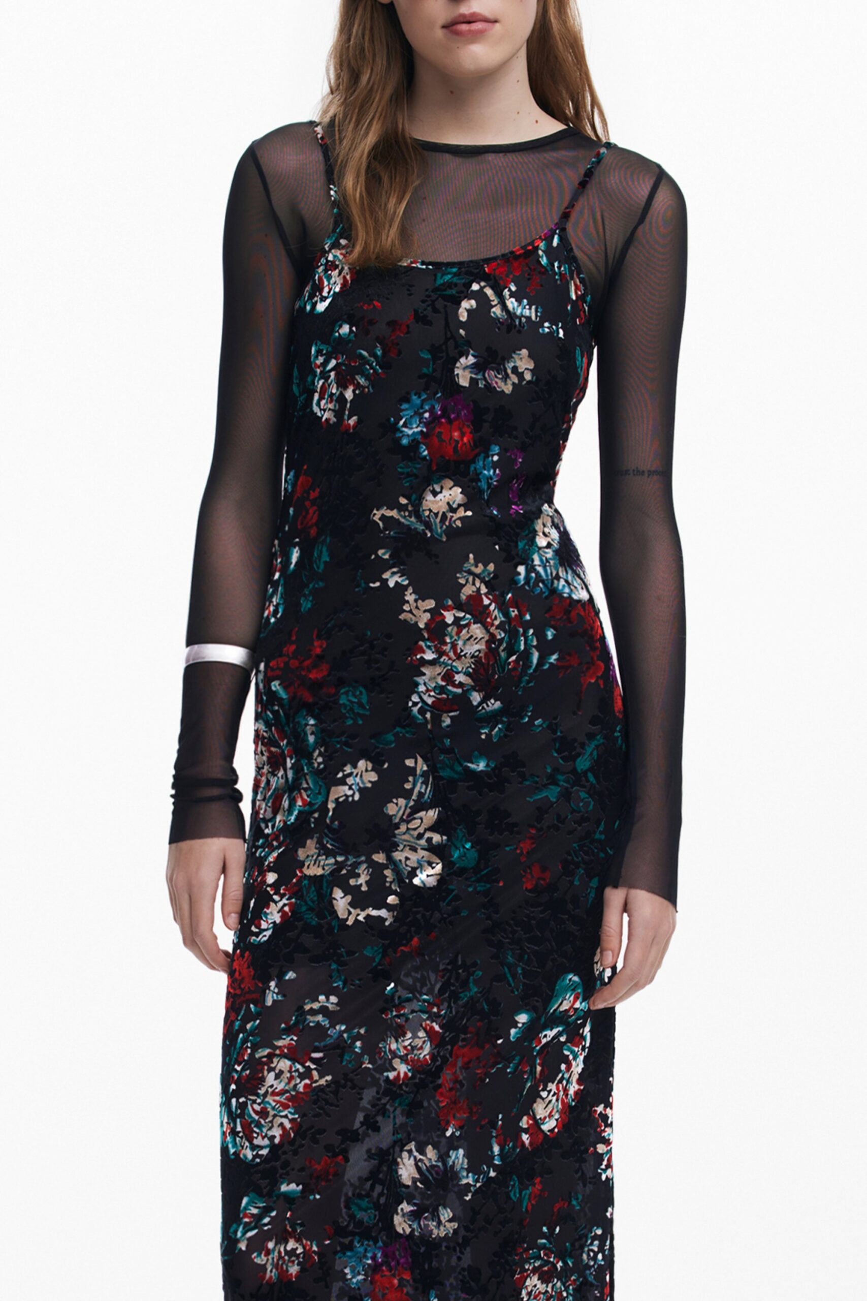 desigualabitolungodonnanero_1 DESIGUAL WOMEN'S LONG BLACK DRESS - Image 1
