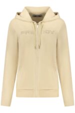 FREDDY WOMEN'S BEIGE ZIP-UP SWEATSHIRT