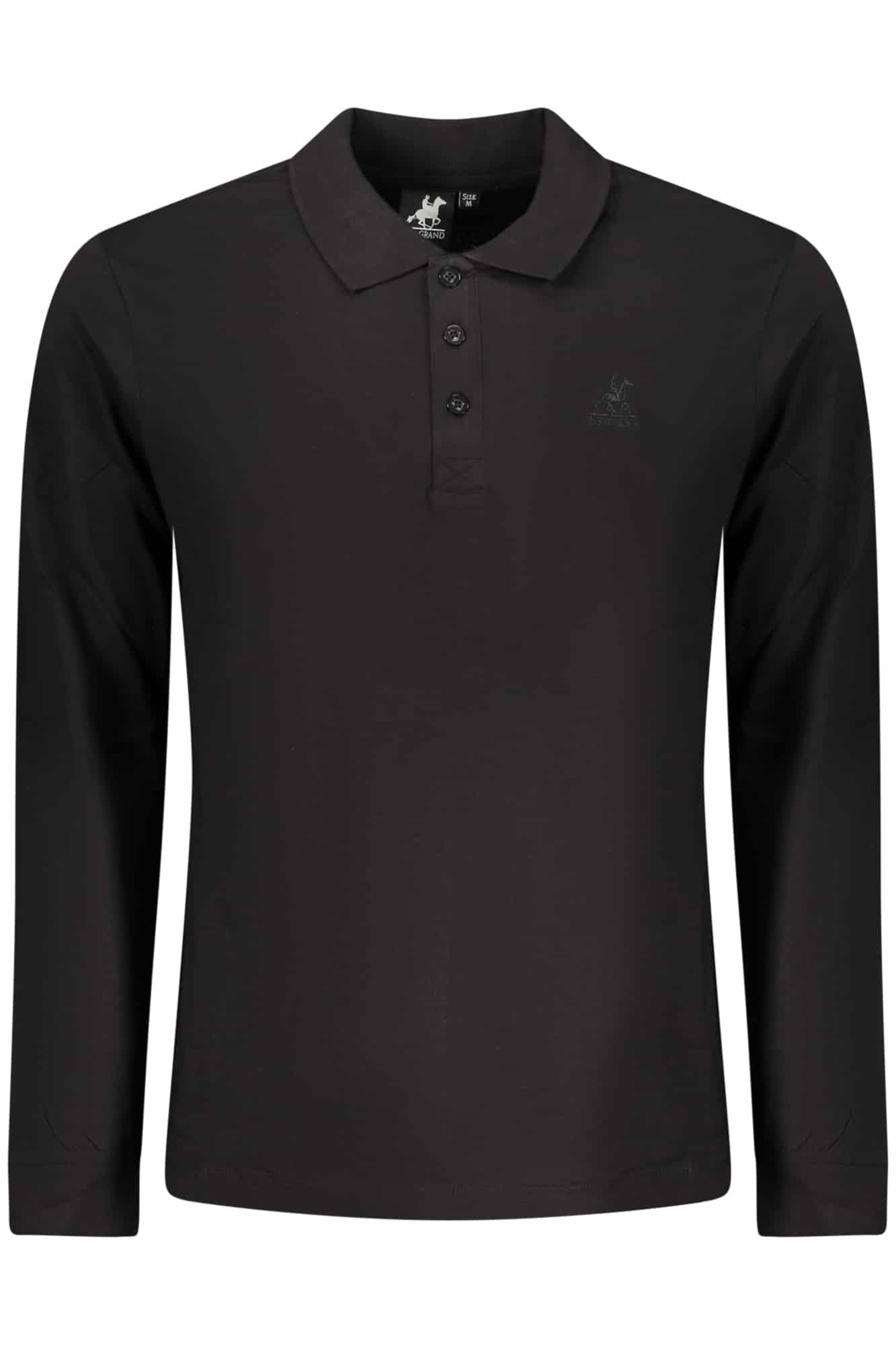usgrandpolomanichelungheuomonero_1 US GRAND LONG SLEEVE MEN'S BLACK - Image 1