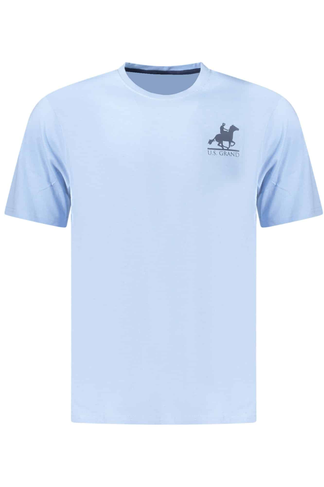 usgrandpolot-shirtmanichecorteuomoazzurro_1 US GRAND MEN'S SHORT-SLEEVE T-SHIRT, BLUE - Image 1