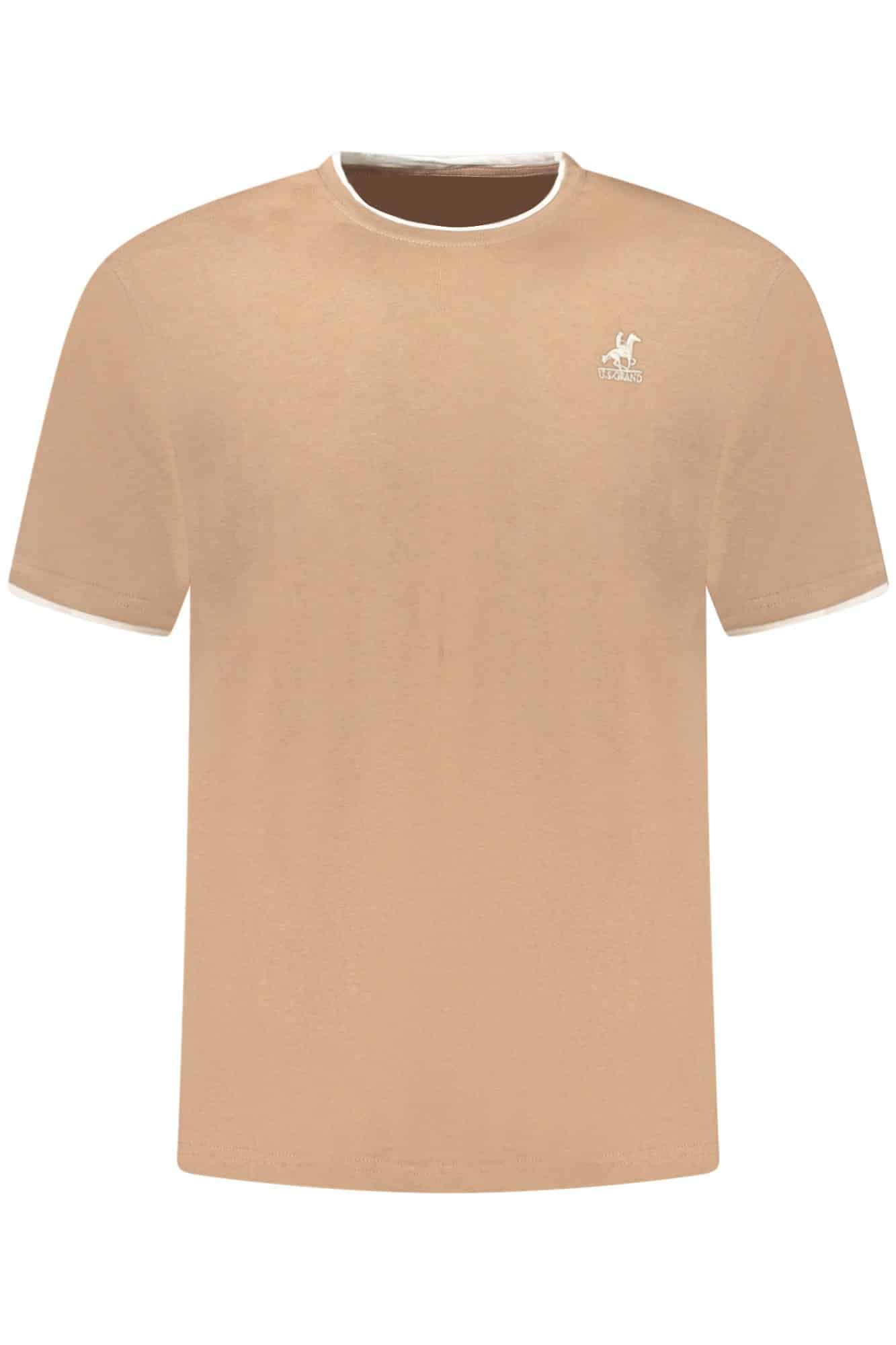 usgrandpolot-shirtmanichecorteuomomarrone_1 US GRAND MEN'S SHORT-SLEEVE T-SHIRT BROWN - Image 1