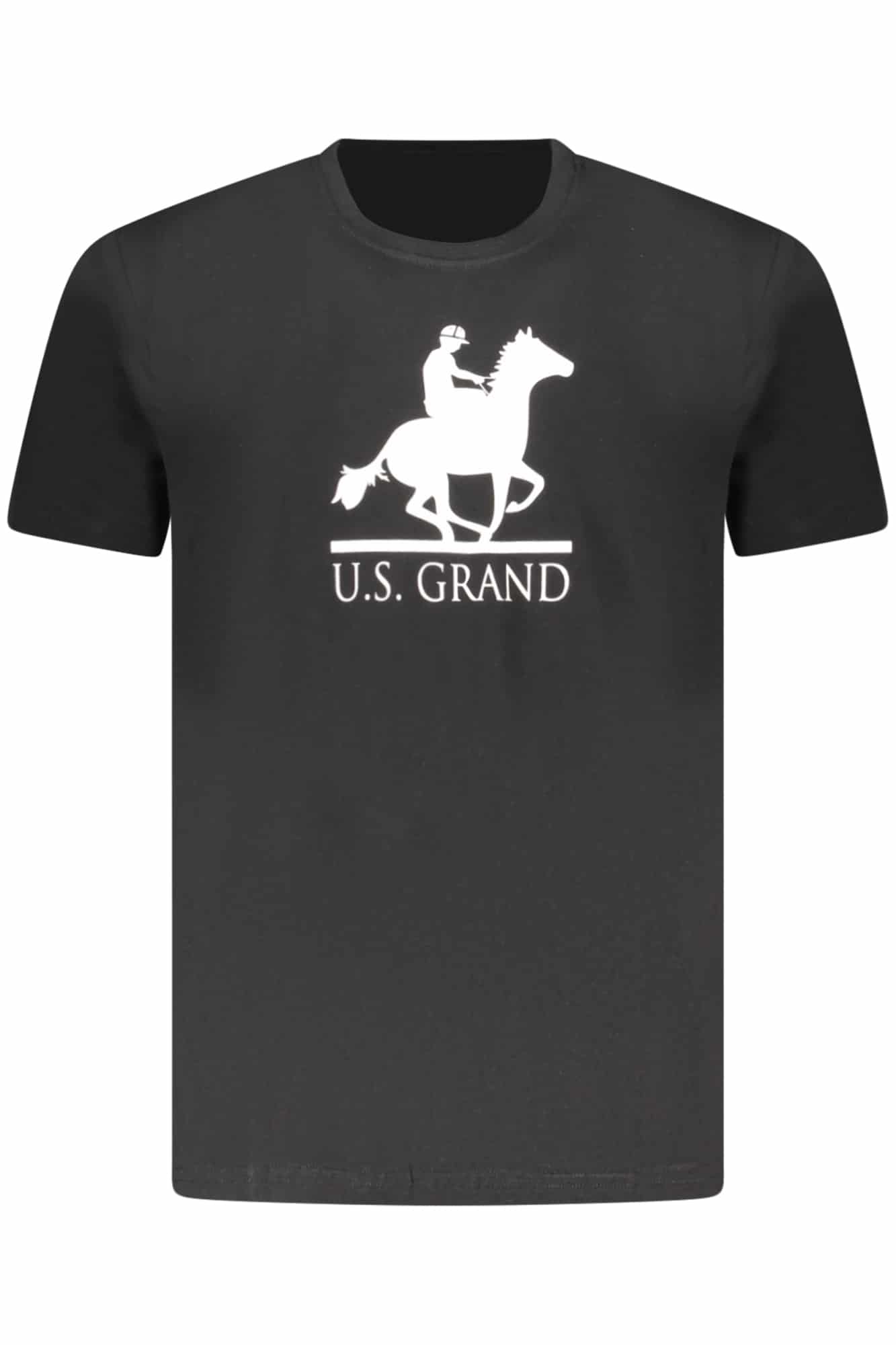 usgrandpolot-shirtmanichecorteuomonero_1 US GRAND MEN'S BLACK SHORT-SLEEVE T-SHIRT - Image 1