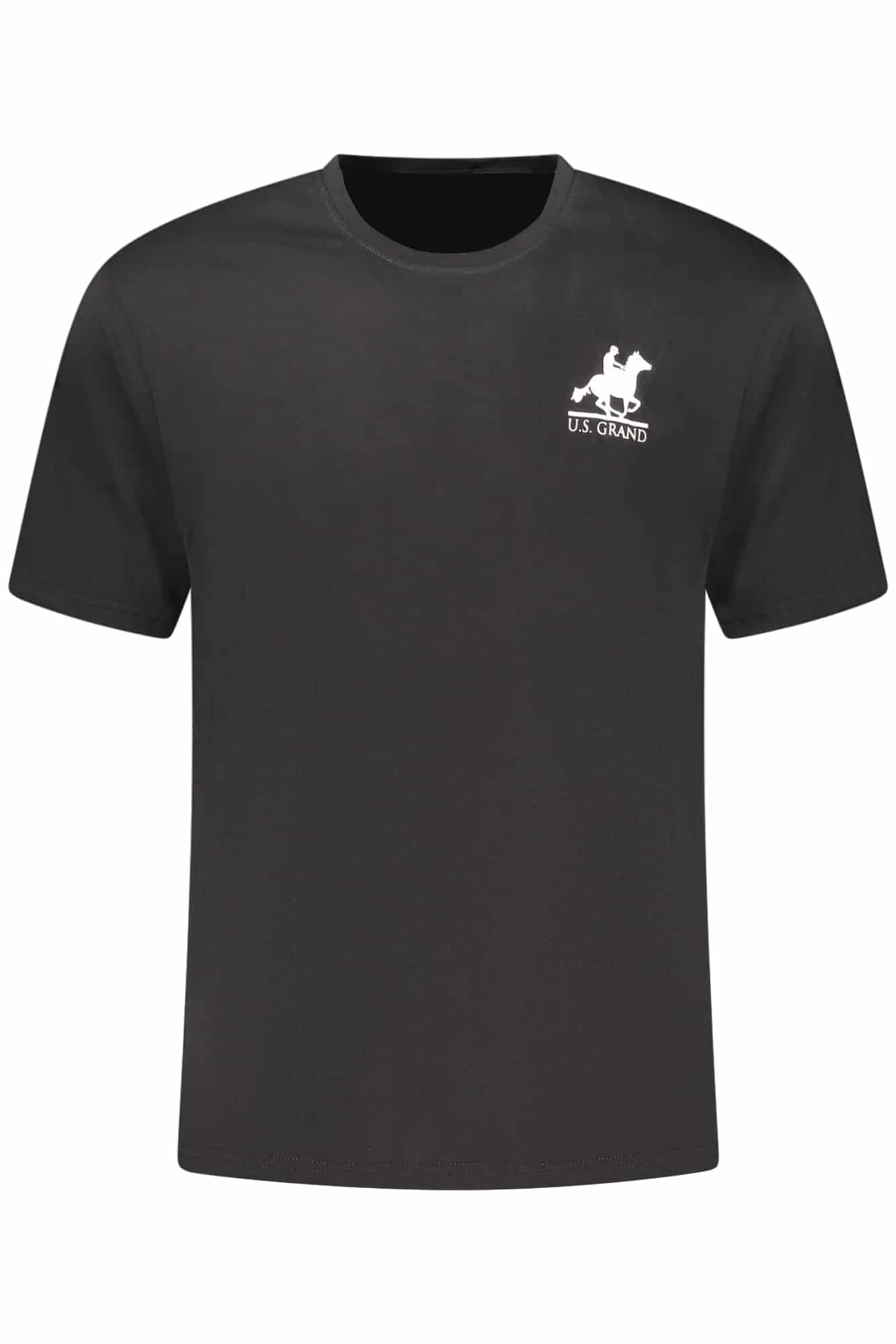 usgrandpolot-shirtmanichecorteuomonero_1 US GRAND MEN'S BLACK SHORT-SLEEVE T-SHIRT - Image 1