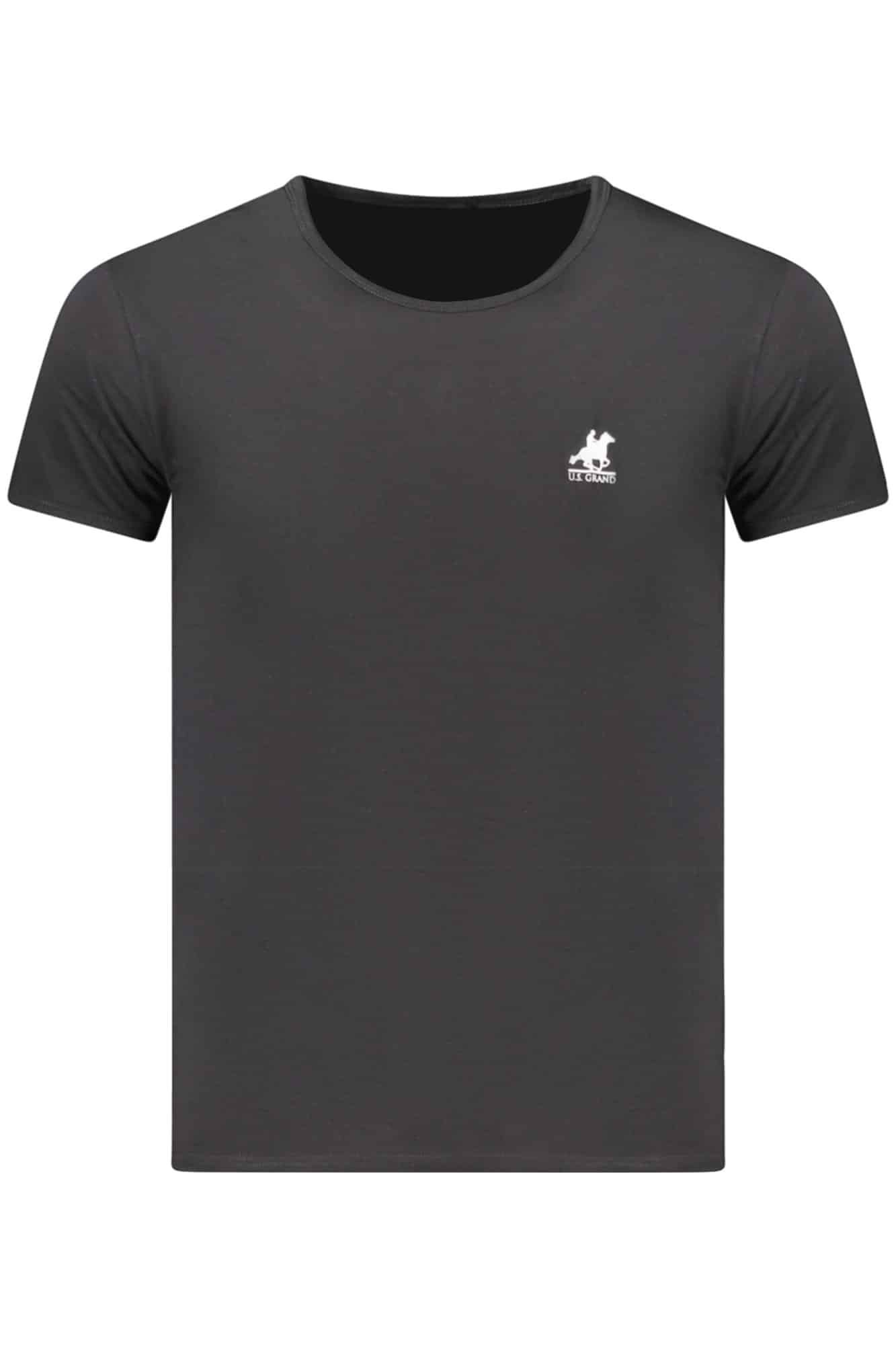 usgrandpolot-shirtmanichecorteuomonero_1 US GRAND MEN'S BLACK SHORT-SLEEVE T-SHIRT - Image 1