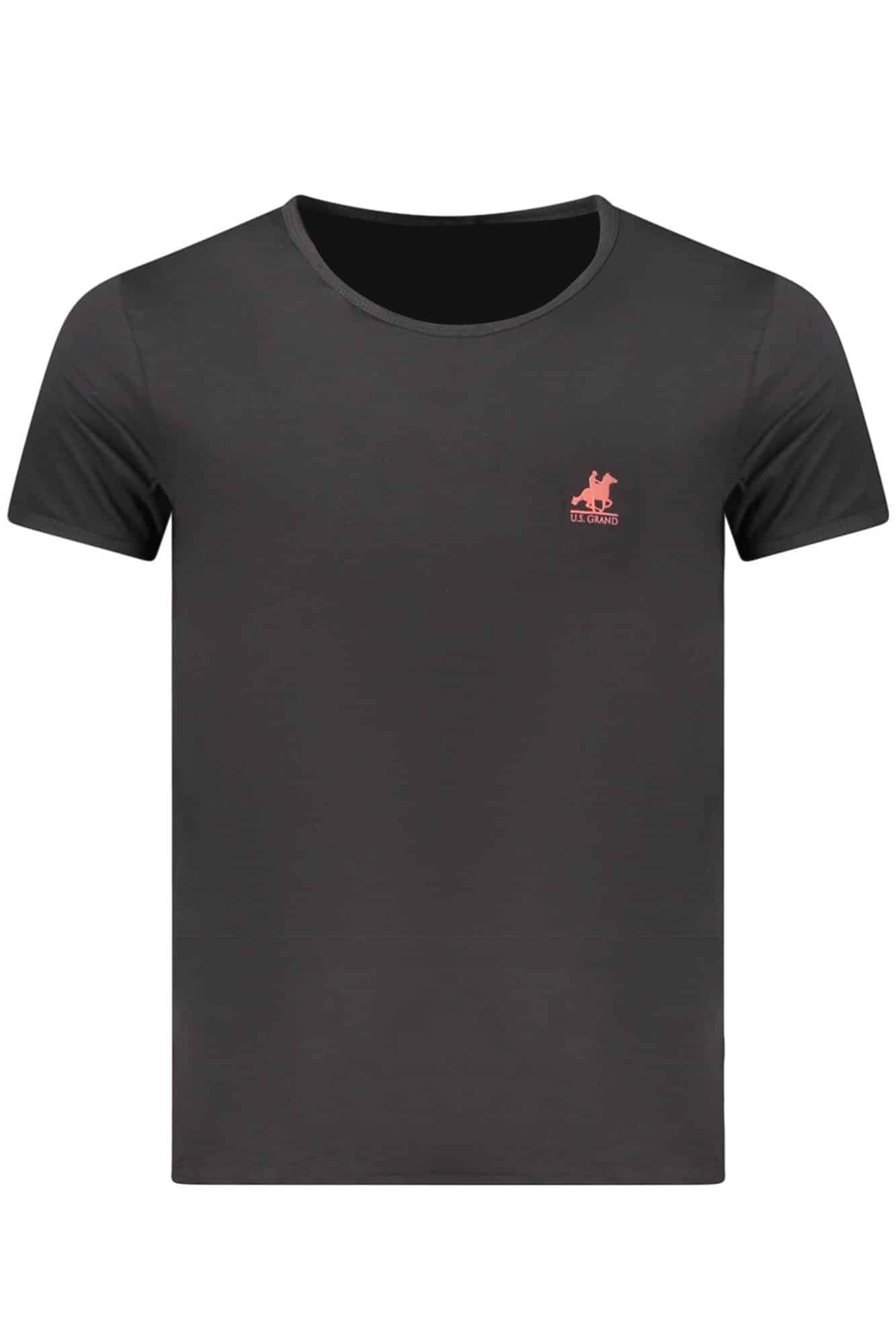 usgrandpolot-shirtmanichecorteuomonero_1 US GRAND MEN'S BLACK SHORT-SLEEVE T-SHIRT - Image 1