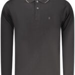 COVERI MOVING MEN'S LONG-SLEEVE POLO SHIRT BLACK