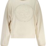 GUESS JEANS WOMEN'S WHITE ZIP-UP SWEATSHIRT