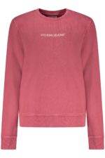 GUESS JEANS WOMEN'S RED ZIP-UP SWEATSHIRT