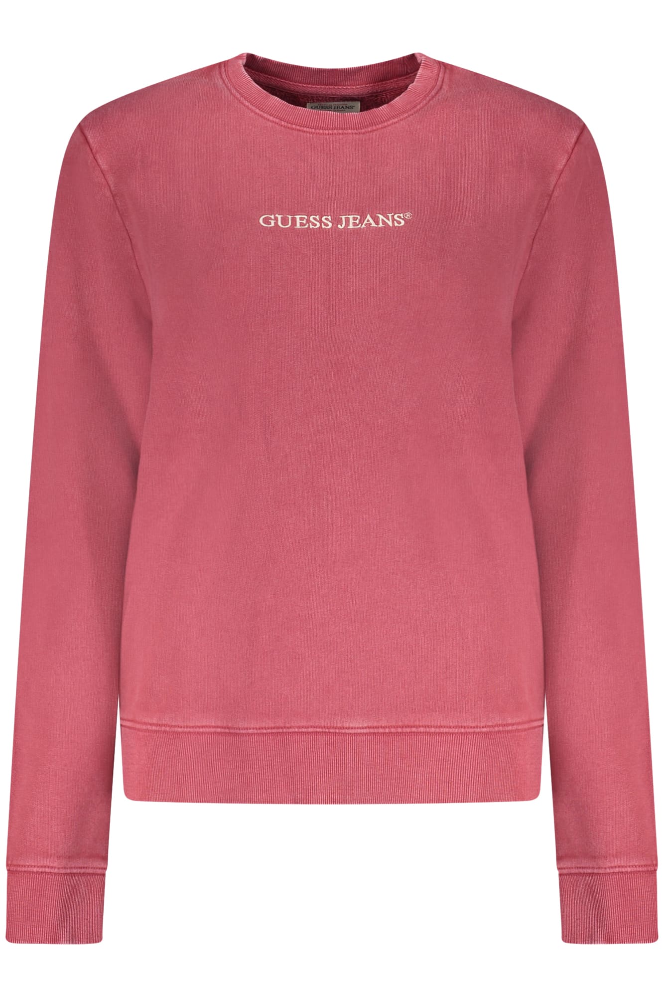 guessjeansfelpasenzazipdonnarosso_1 GUESS JEANS WOMEN'S RED ZIP-UP SWEATSHIRT - Image 1