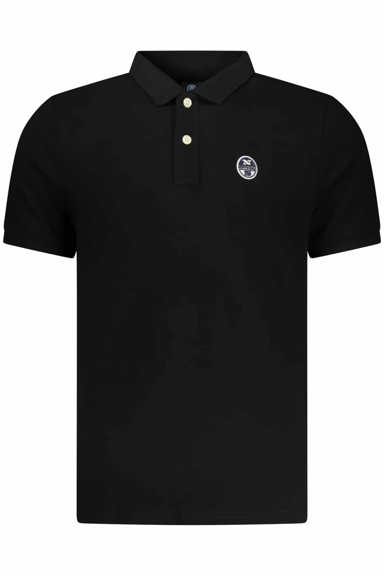 northsailspolomanichecorteuomonero_1 NORTH SAILS MEN'S SHORT-SLEEVE POLO SHIRT, BLACK - Image 1